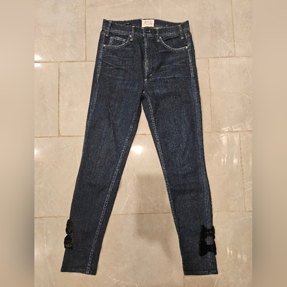 McGuire Denim Dark Blue Skinny Jeans with Lace Detail